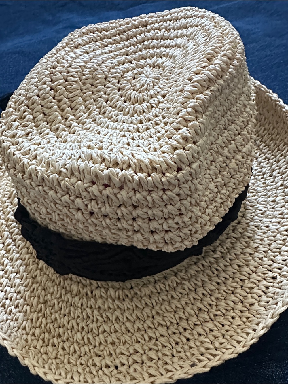 Physicians Formula Cream Crochet Sun Hat with Black Band